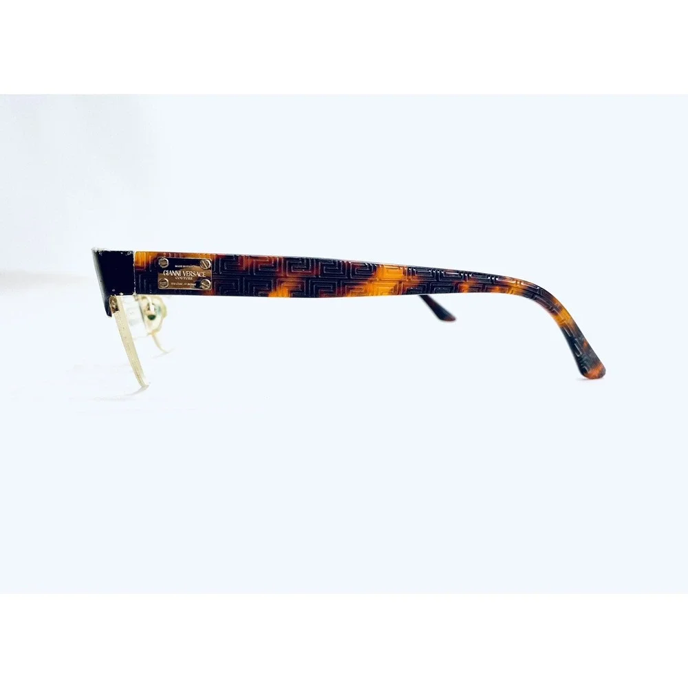 Versace Black Gold Metal Wayfarer Glasses Tortoise Temple MOD 1222 53 17 140